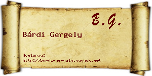 Bárdi Gergely névjegykártya